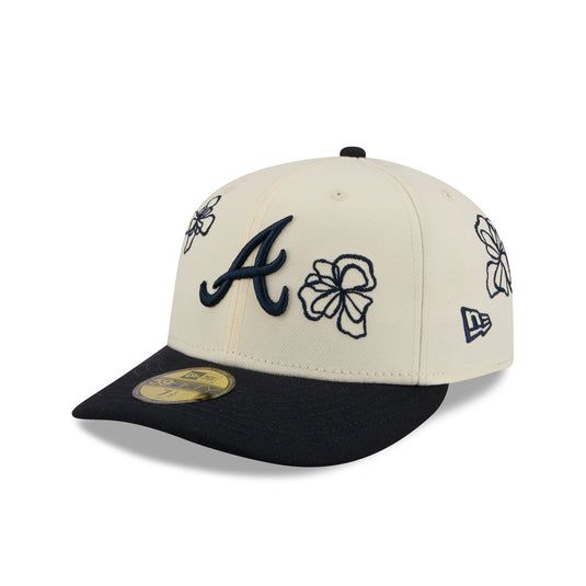 Atlanta Braves Floral Outline 59FIFTY Fitted Hat - New Era Cap