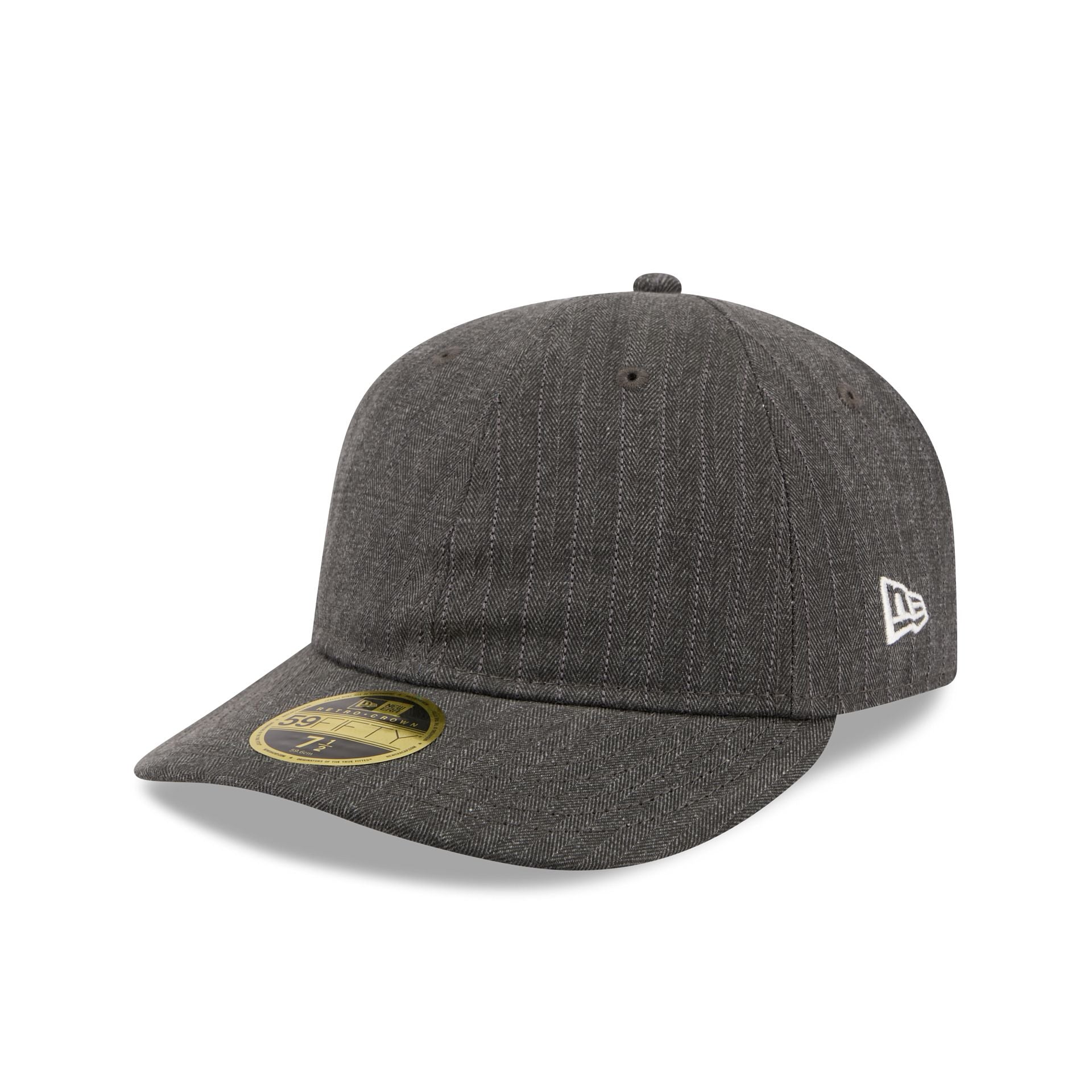 New Era Cap Herringbone Black Retro Crown 59FIFTY Fitted Hat