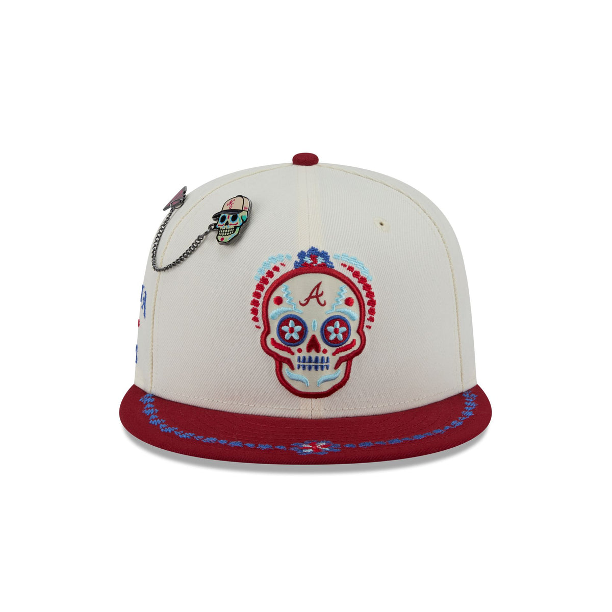 Atlanta Braves Day of the Dead Chrome White 59FIFTY Fitted Hat