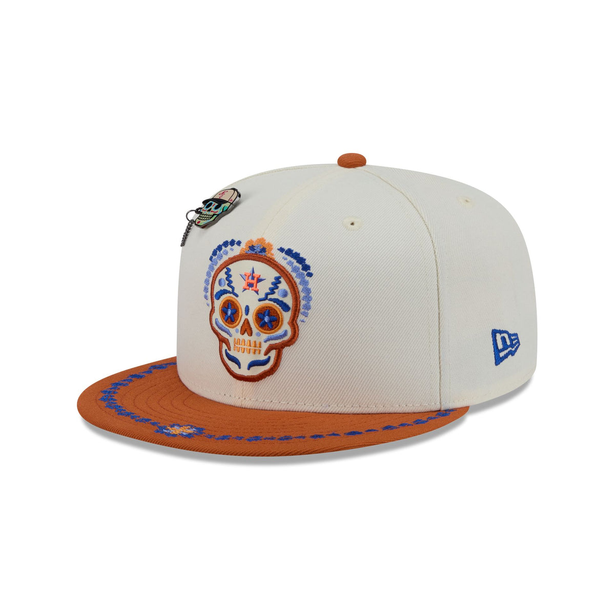 Houston Astros Day of the Dead Chrome White 59FIFTY Fitted Hat