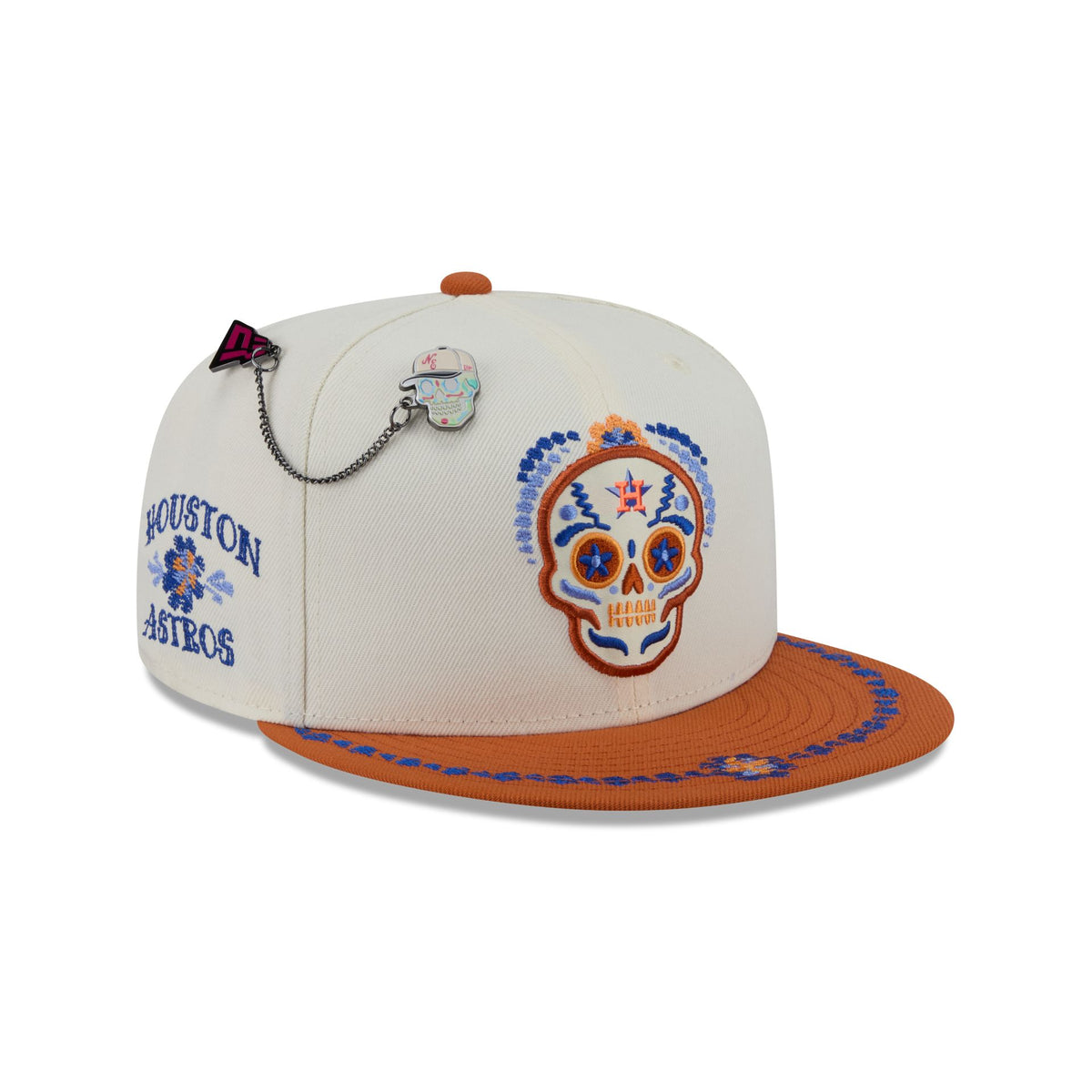 Houston Astros Day of the Dead Chrome White 59FIFTY Fitted Hat
