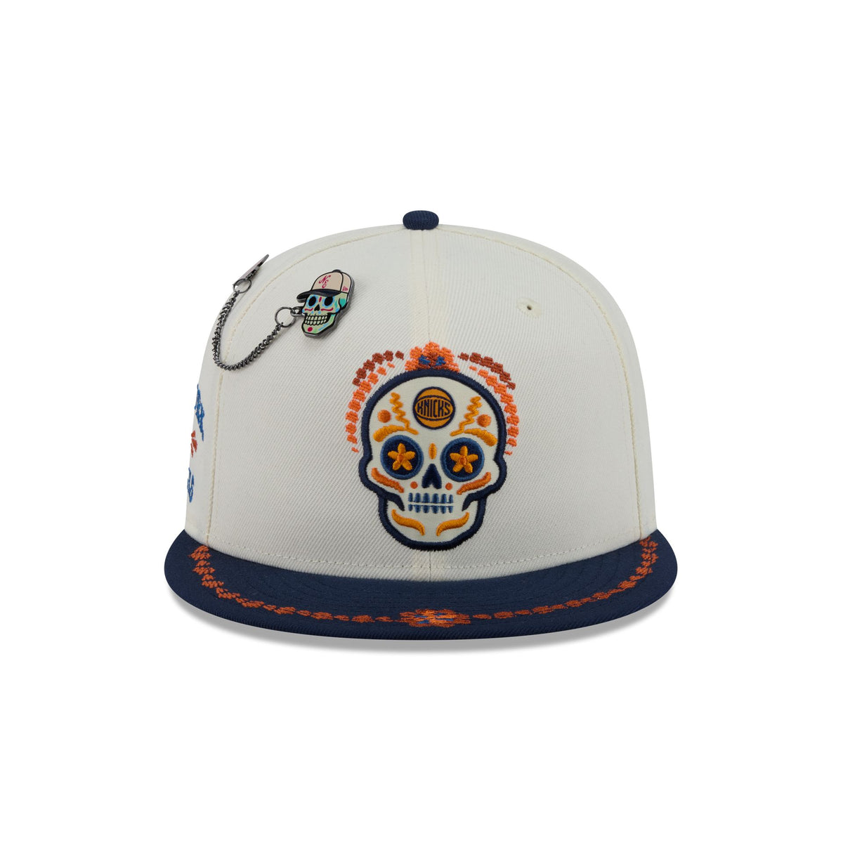 New York Knicks Day of the Dead Chrome White 59FIFTY Fitted Hat