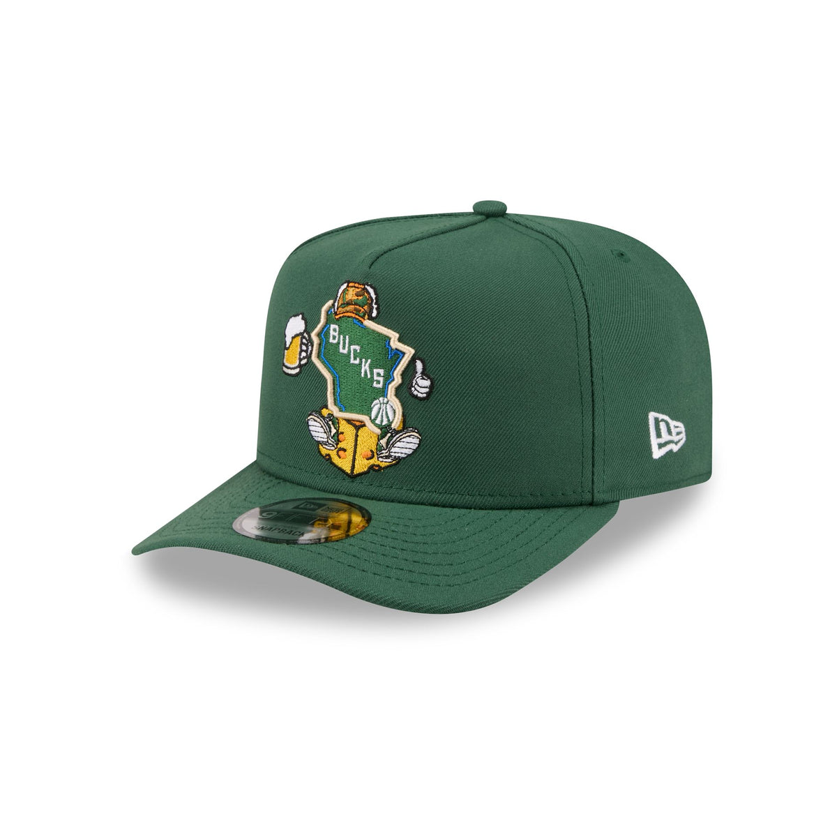 Milwaukee Bucks Cartoon 9FIFTY A-Frame Snapback Hat