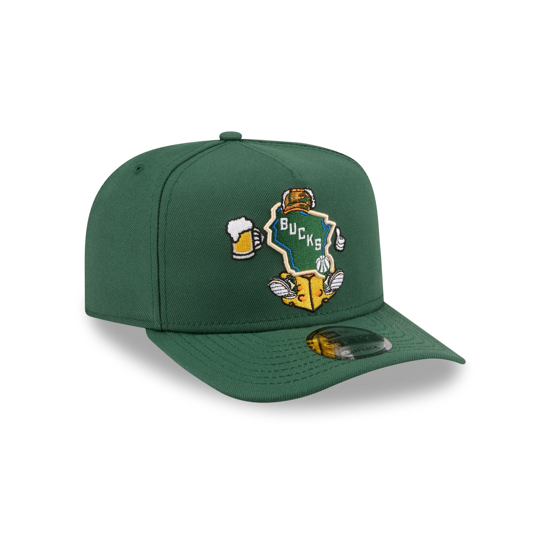 Milwaukee Bucks Cartoon 9FIFTY A-Frame Snapback Hat