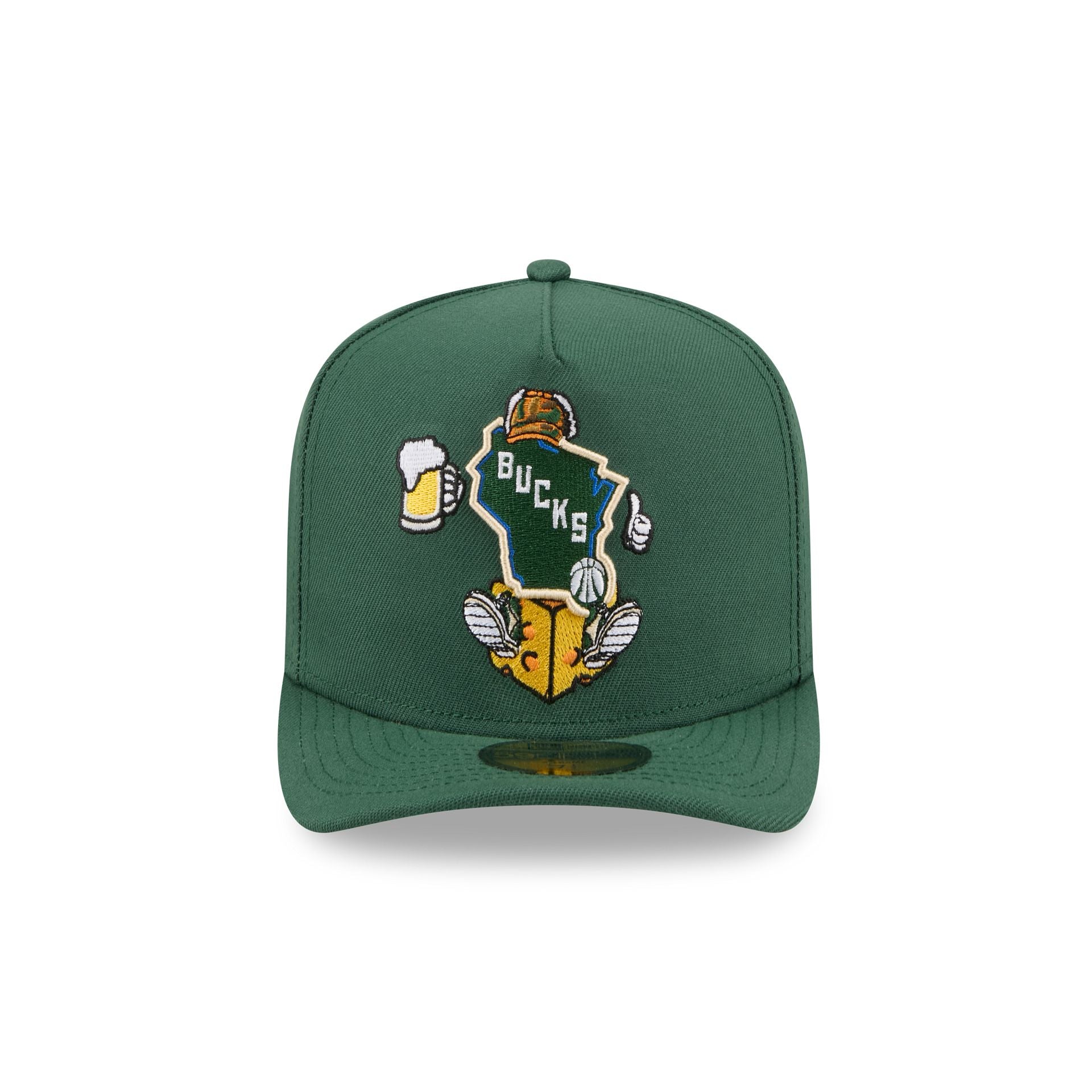 Milwaukee Bucks Cartoon 59FIFTY A-Frame Fitted Hat