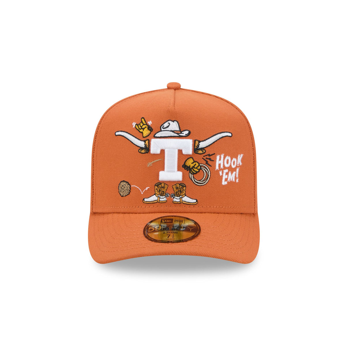 Texas Longhorns Cartoon 59FIFTY A-Frame Fitted Hat