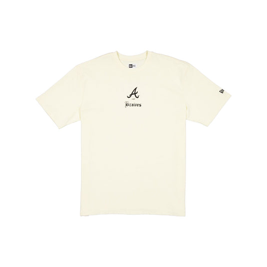 Atlanta Braves Gothic Lettering Chrome White T-Shirt