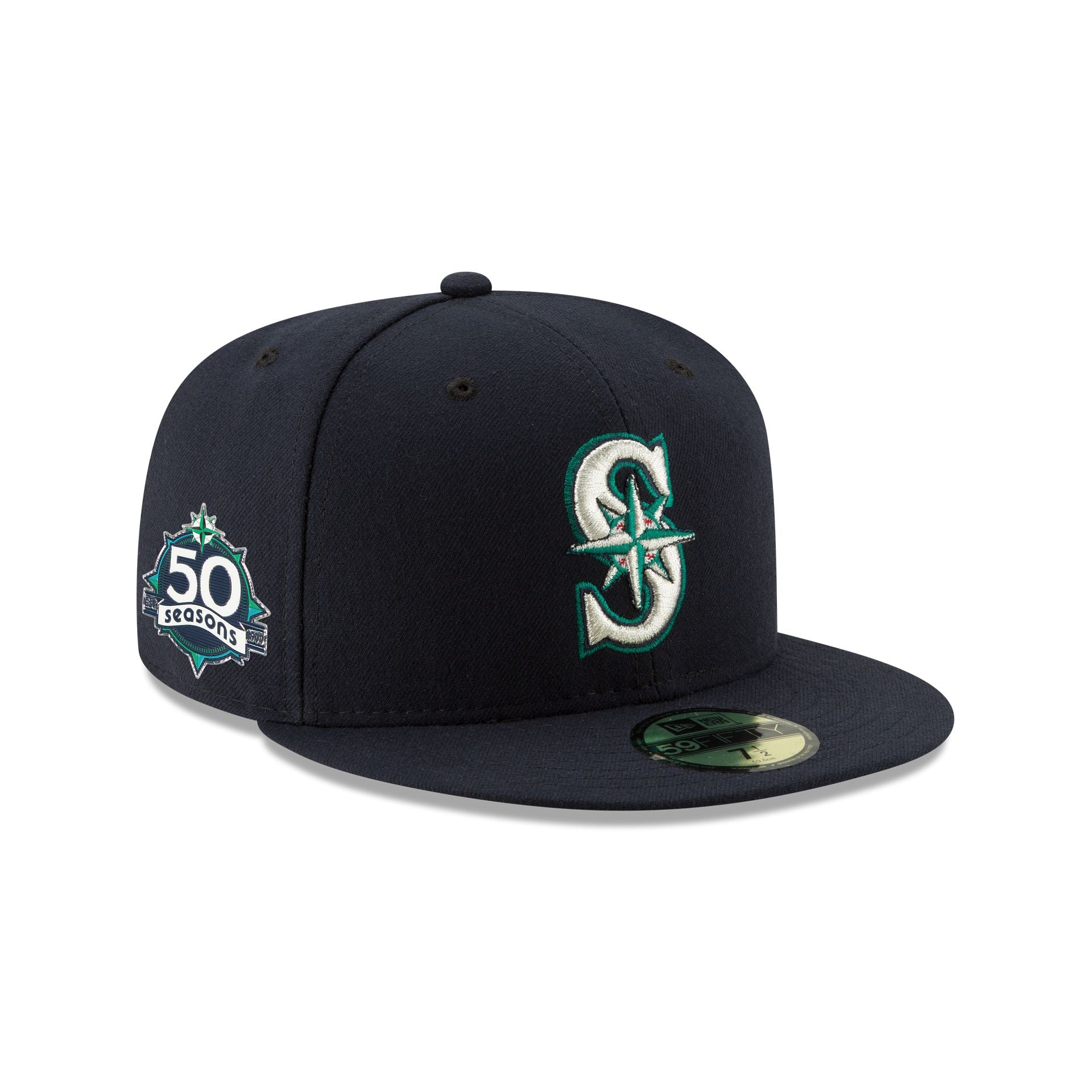 Seattle Mariners 50th Anniversary Navy 59FIFTY Fitted Hat – New