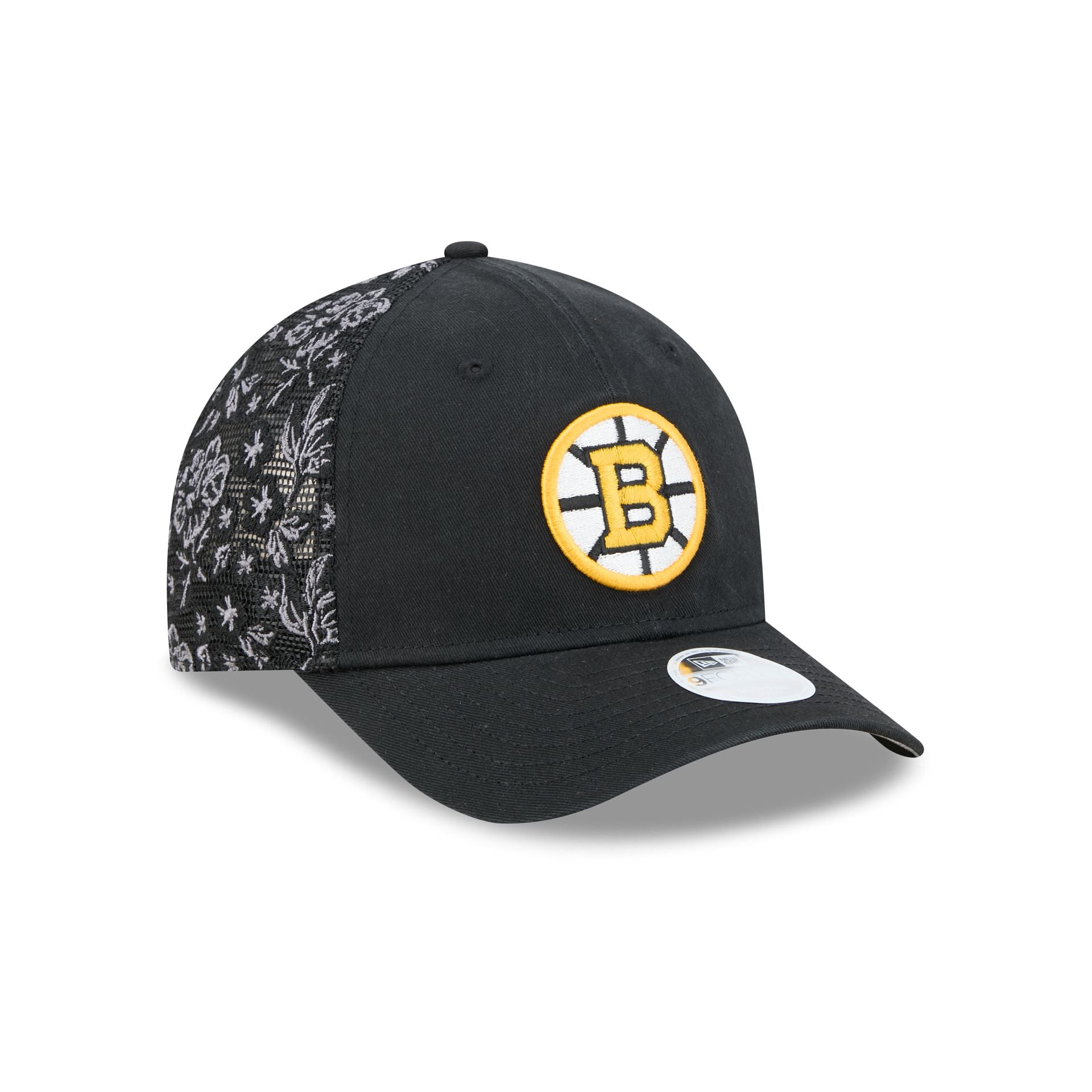Boston Bruins Floral Mesh Women's 9FORTY M-Crown Trucker Hat