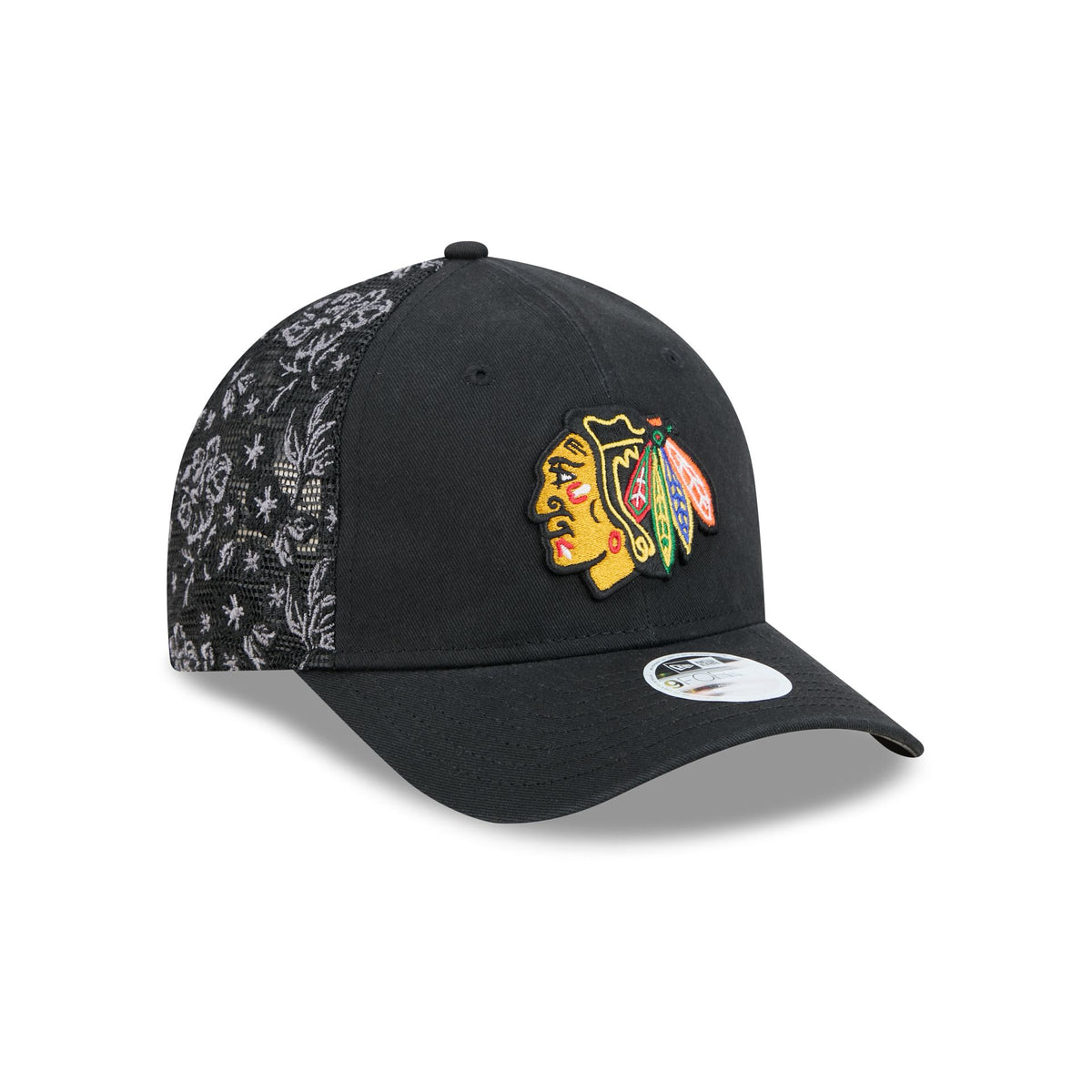 Chicago Blackhawks Floral Mesh Women's 9FORTY M-Crown Trucker Hat