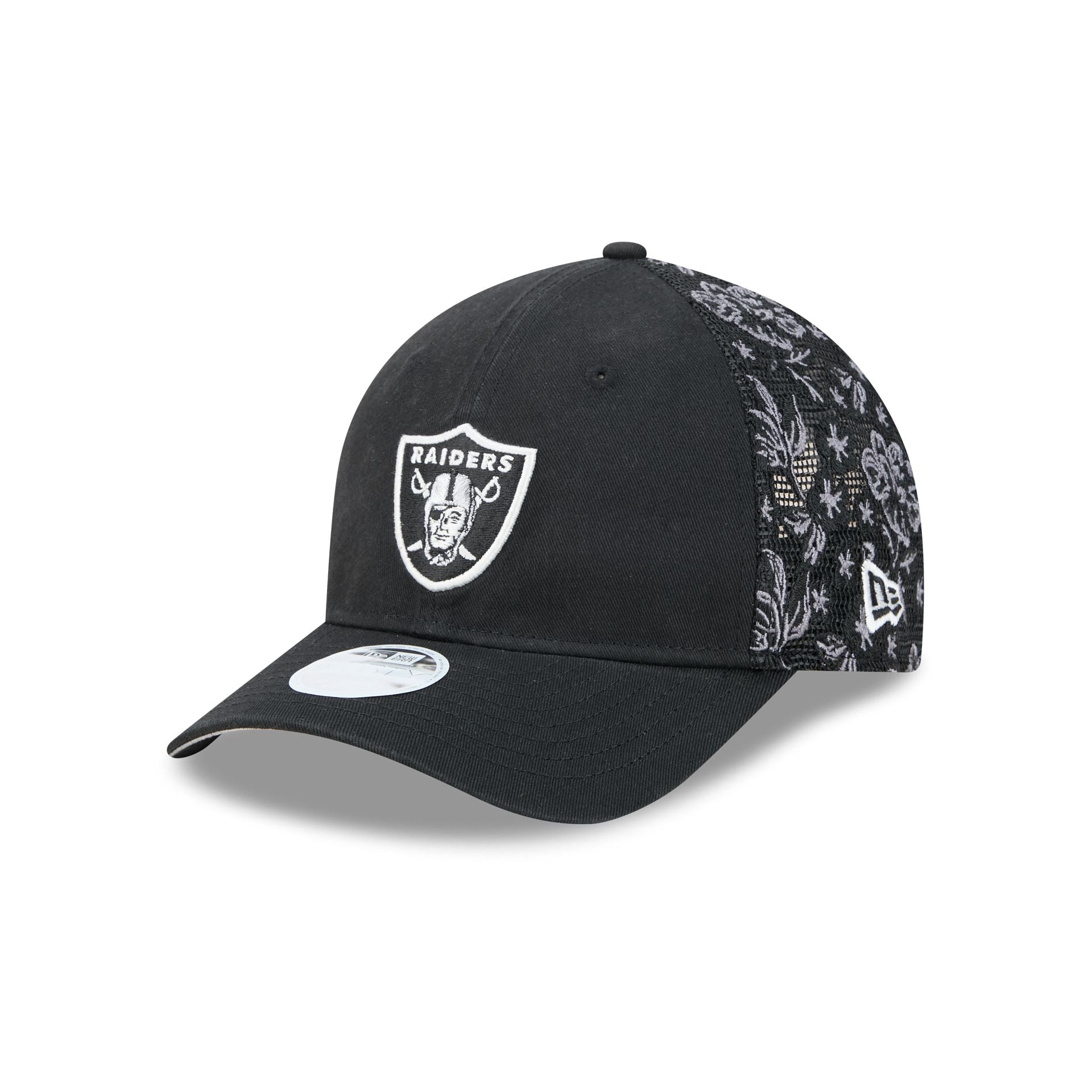 Las Vegas Raiders Floral Mesh Women's 9FORTY M-Crown Trucker Hat