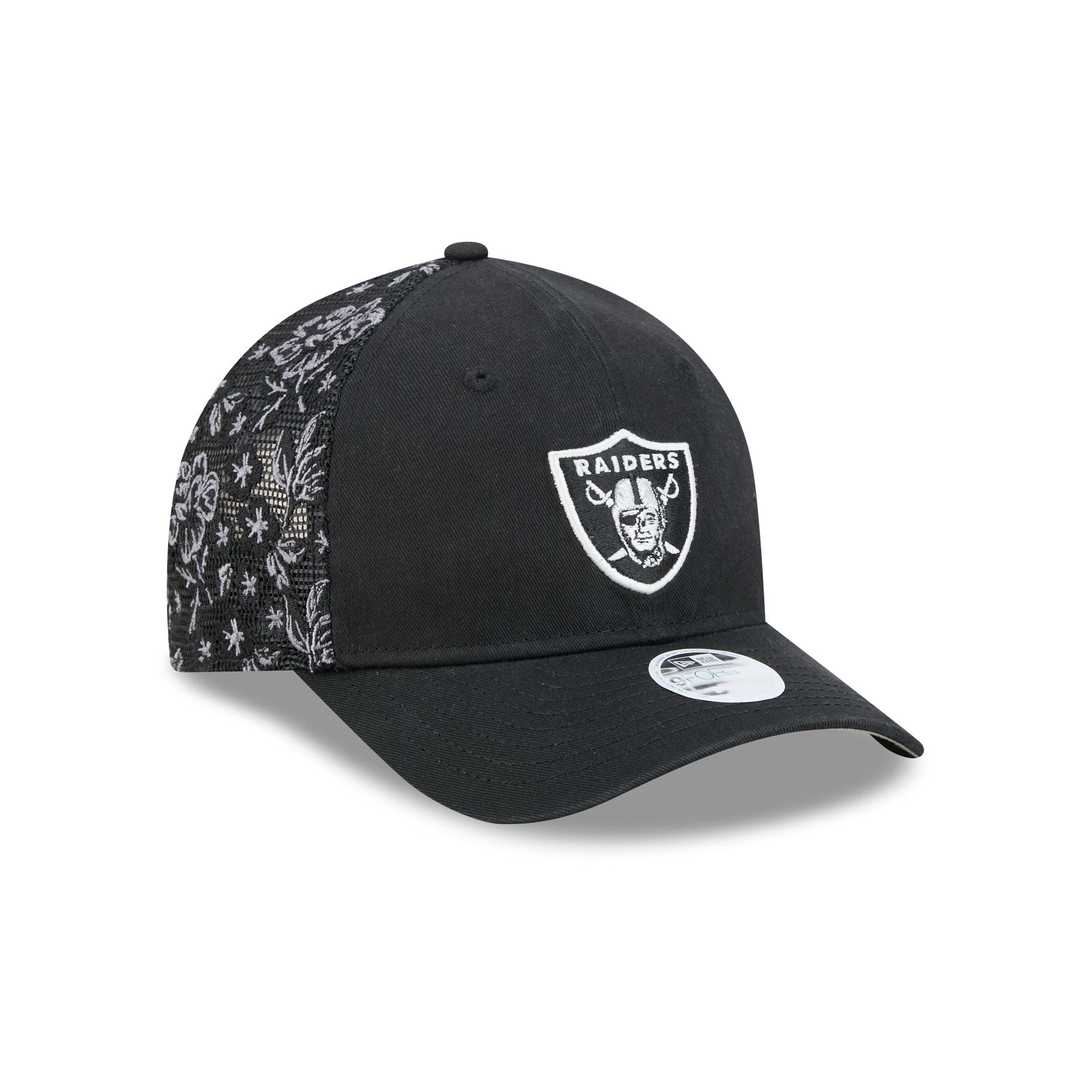 Las Vegas Raiders Floral Mesh Women's 9FORTY M-Crown Trucker Hat