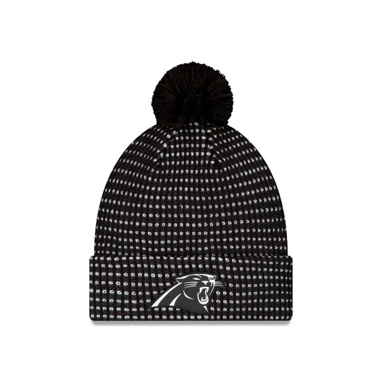 Carolina Panthers 2026 Sideline Cold Weather Black Pom Knit Hat