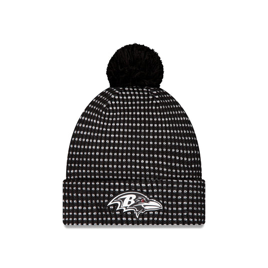 Baltimore Ravens 2026 Sideline Cold Weather Black Pom Knit Hat