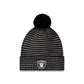 Las Vegas Raiders 2026 Sideline Cold Weather Black Pom Knit Hat