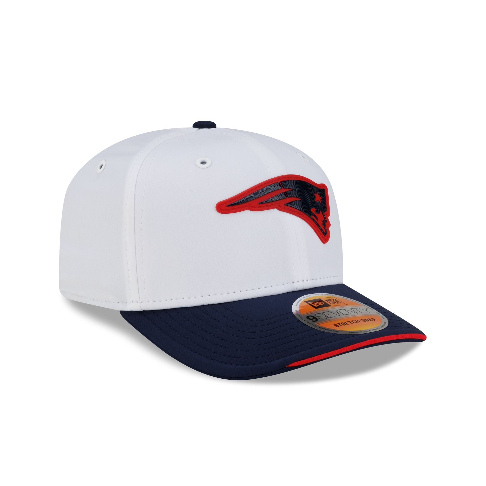 New England Patriots 2026 Sideline White 9SEVENTY Stretch-Snap Hat