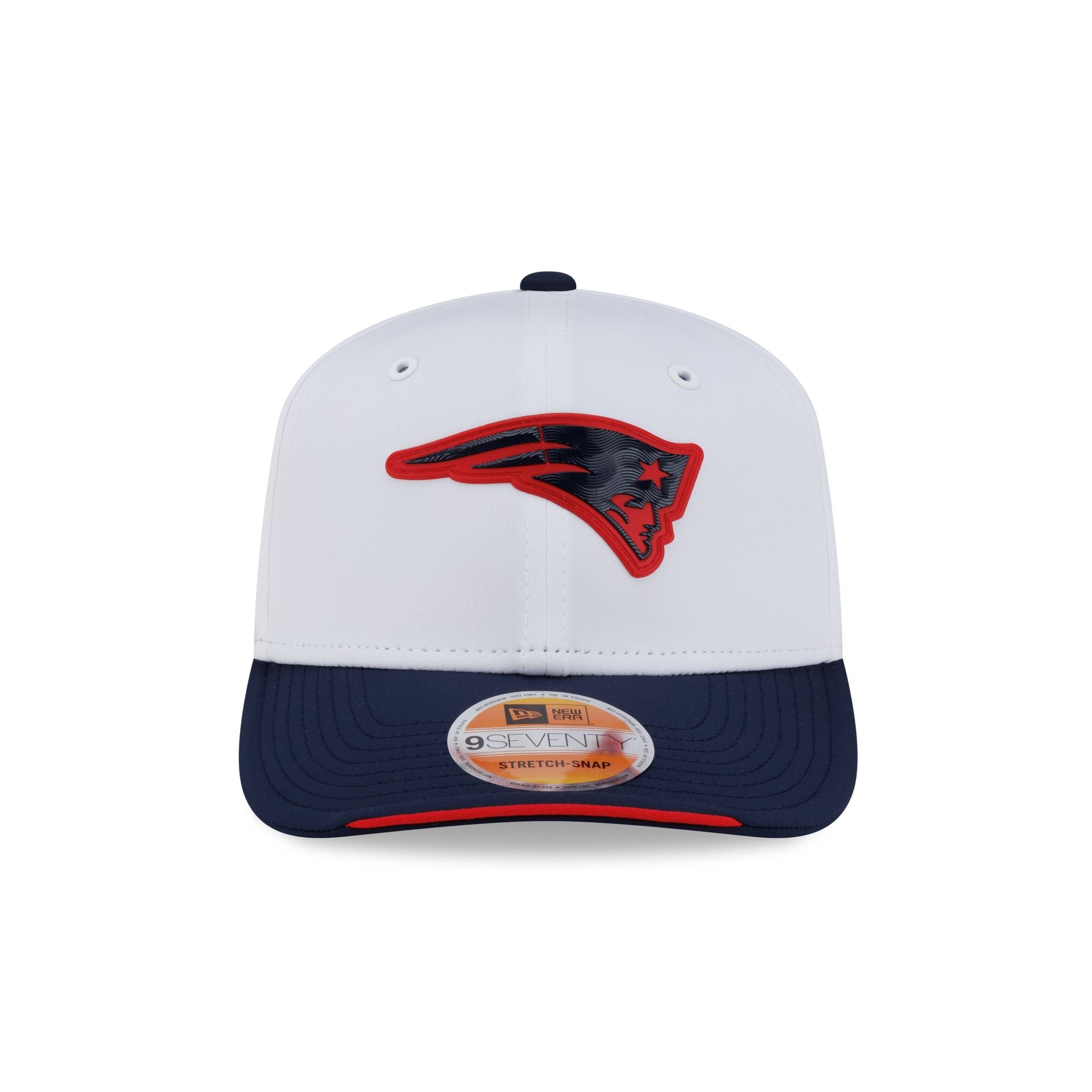 New England Patriots 2026 Sideline White 9SEVENTY Stretch-Snap Hat