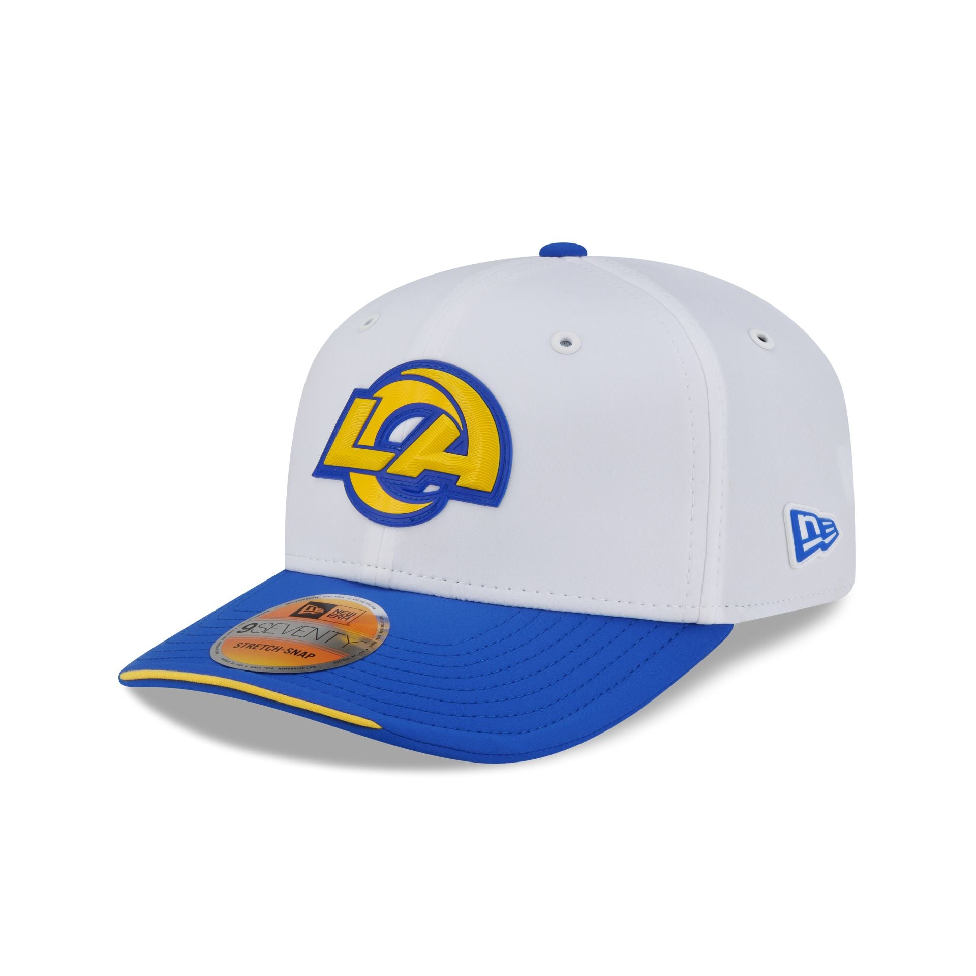 Los Angeles Rams 2026 Sideline White 9SEVENTY Stretch-Snap Hat