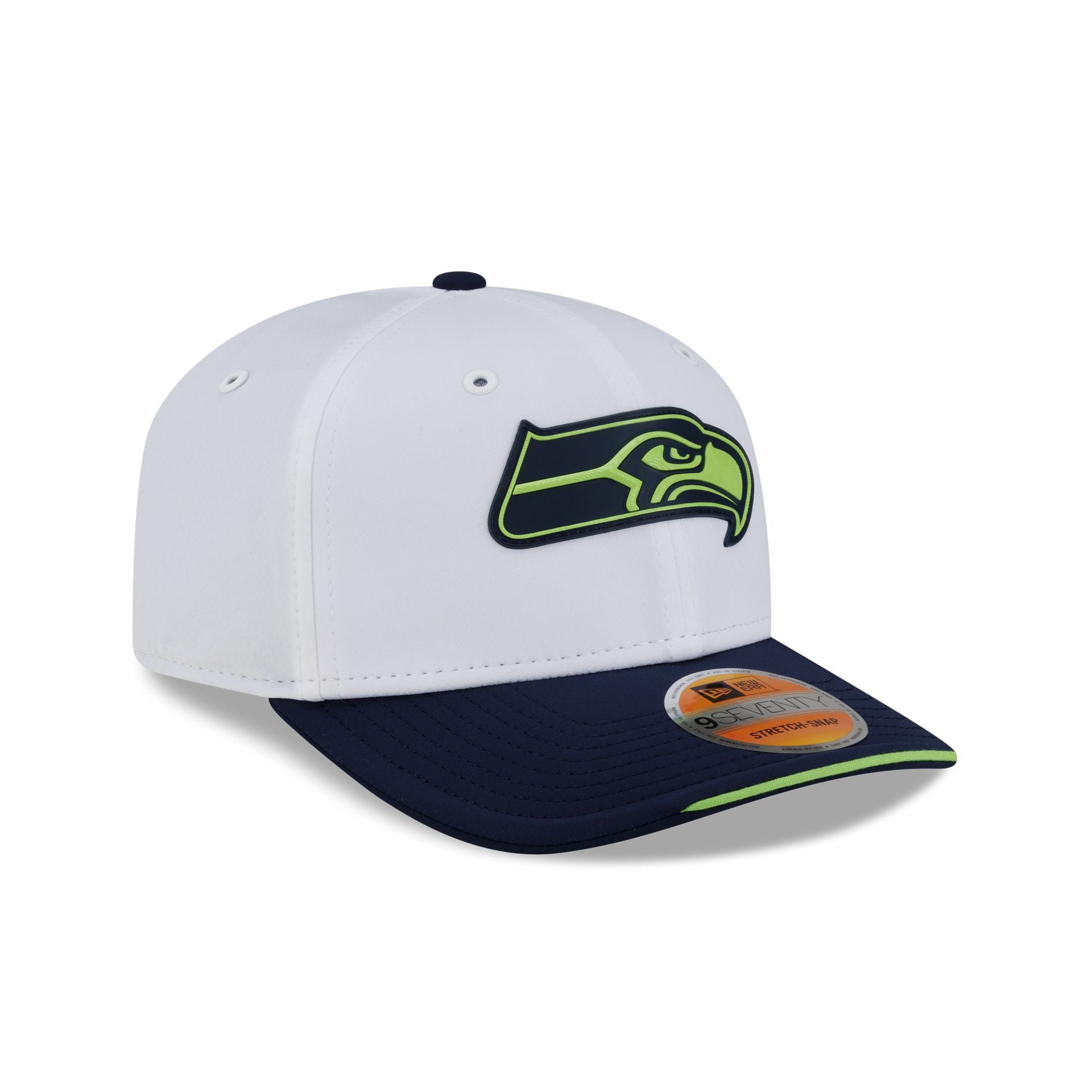 Seattle Seahawks 2026 Sideline White 9SEVENTY Stretch-Snap Hat