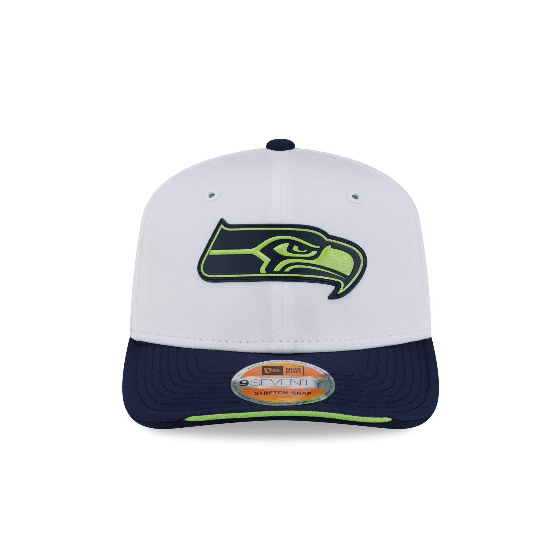 Seattle Seahawks 2026 Sideline White 9SEVENTY Stretch-Snap Hat