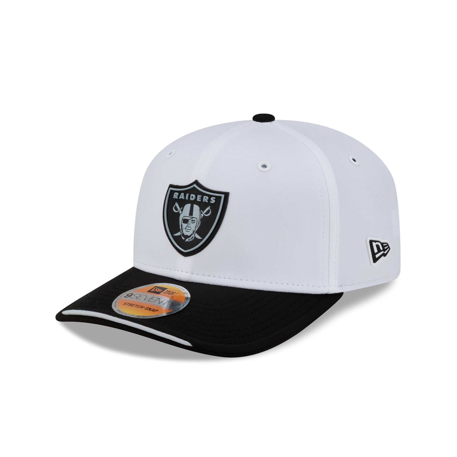 Las Vegas Raiders 2026 Sideline White 9SEVENTY Stretch-Snap Hat
