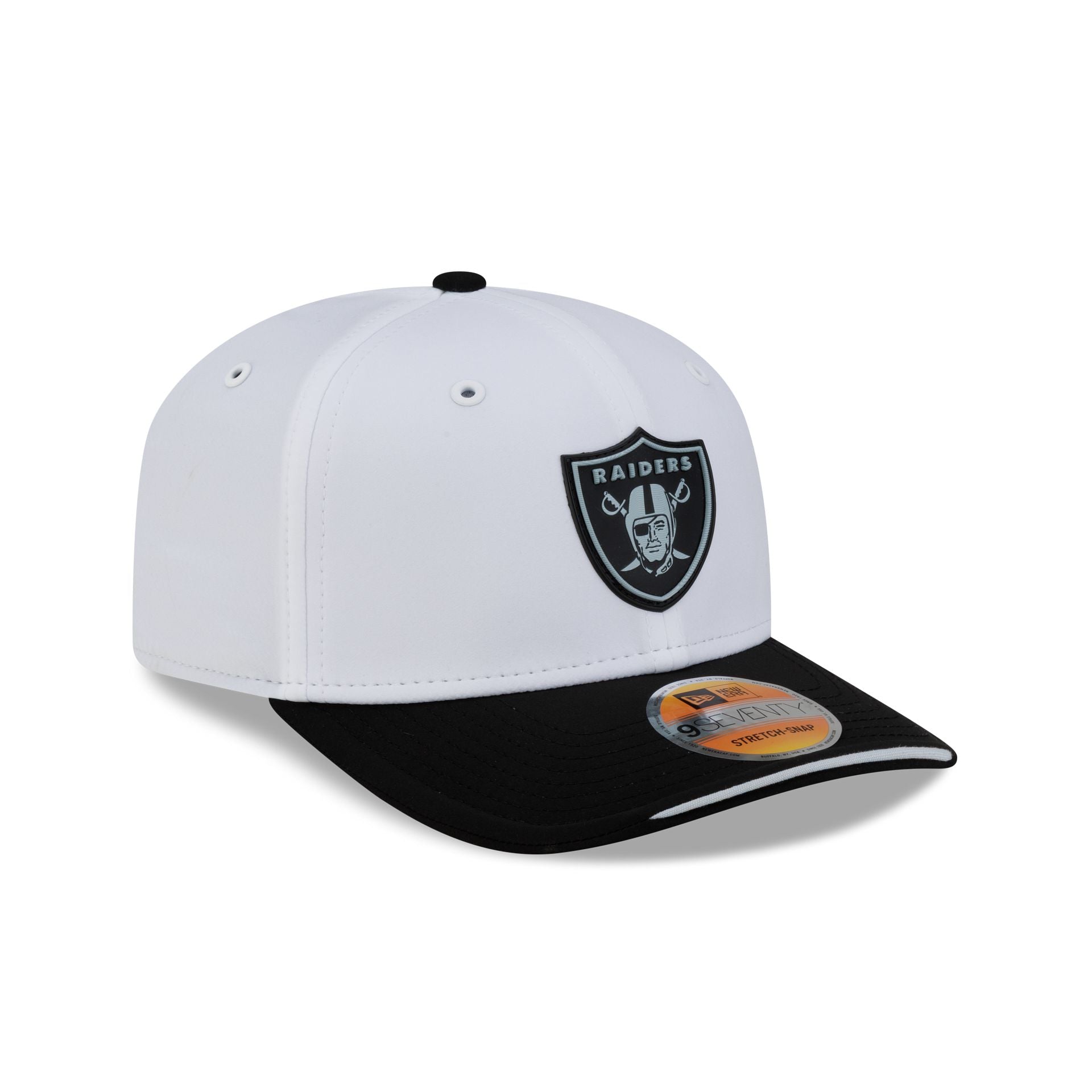 Las Vegas Raiders 2026 Sideline White 9SEVENTY Stretch-Snap Hat