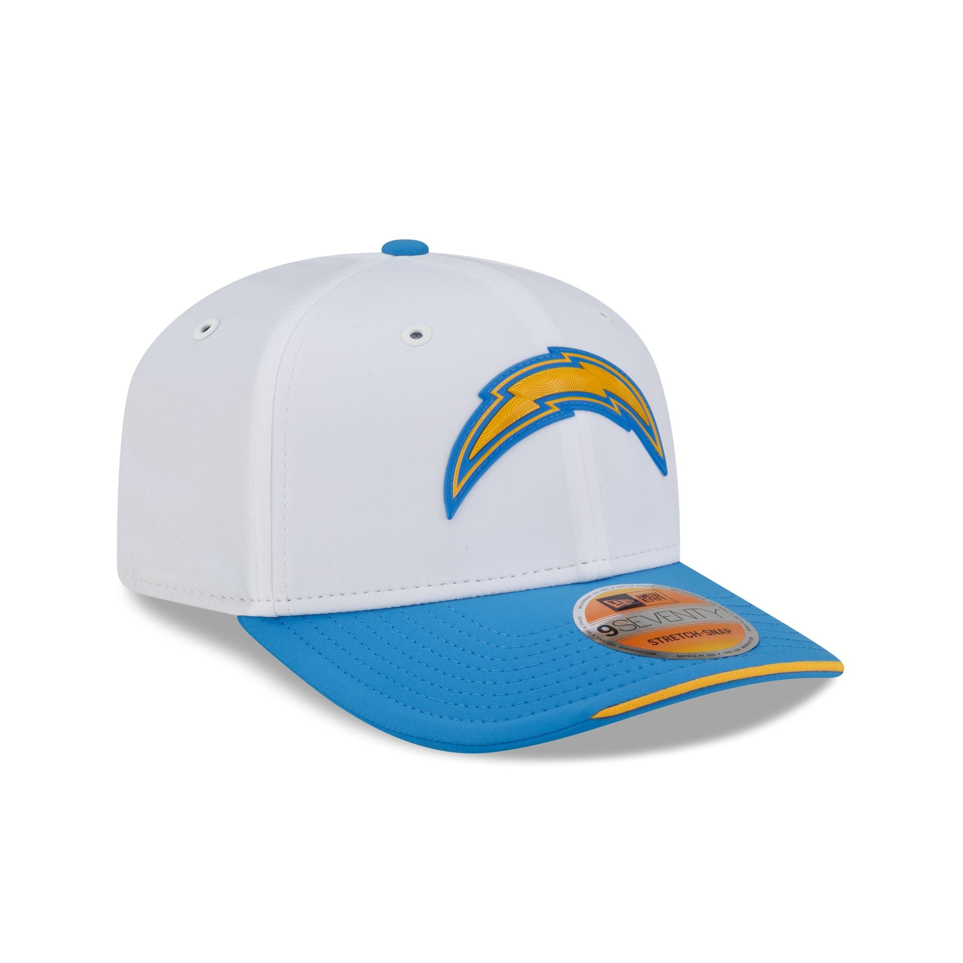 Los Angeles Chargers 2026 Sideline White 9SEVENTY Stretch-Snap Hat