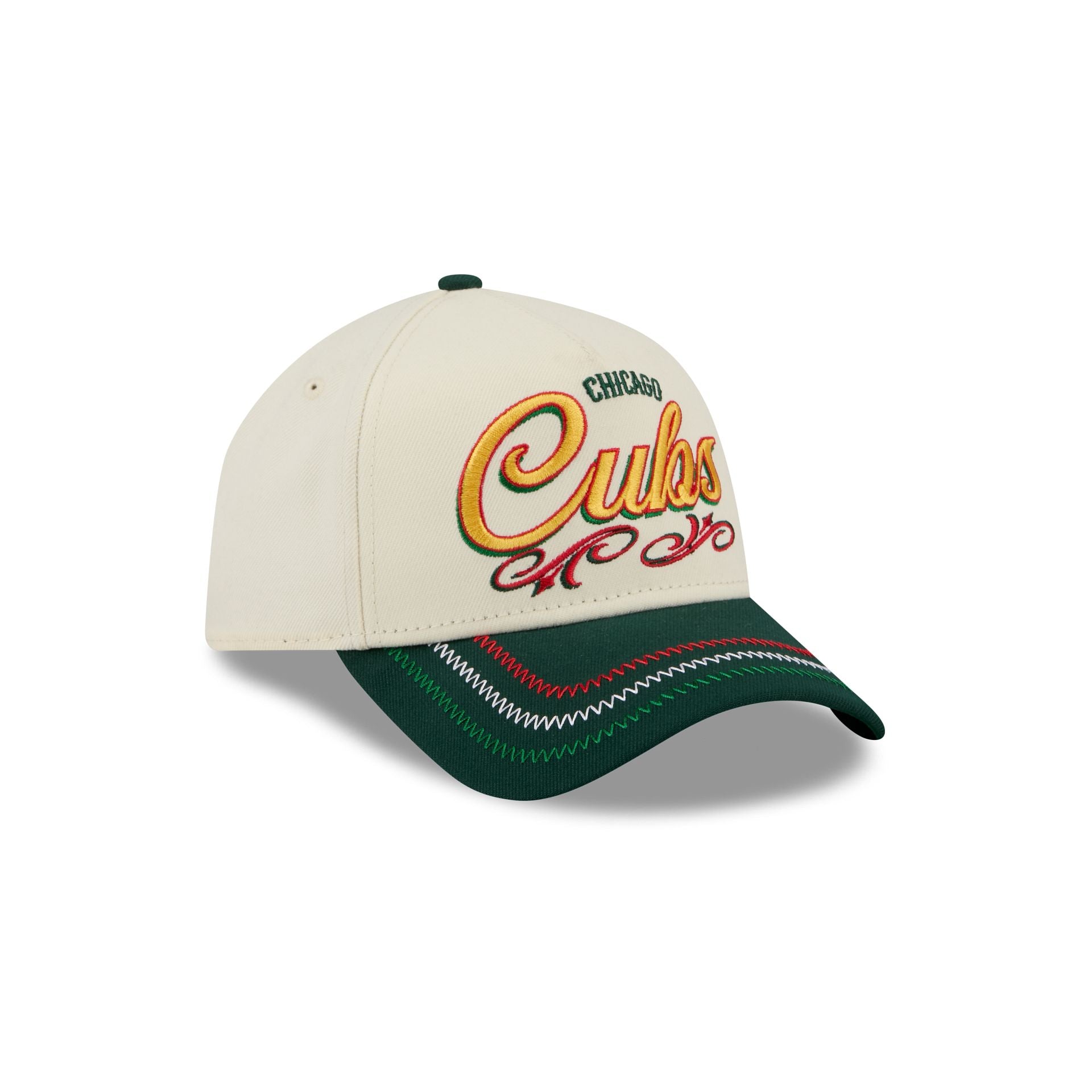 Chicago Cubs Cinco de Mayo Chrome White 9FORTY A-Frame Snapback Hat