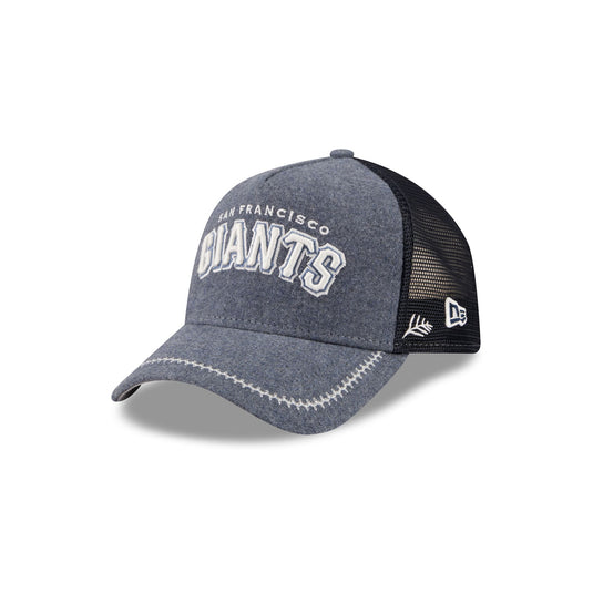San Francisco Giants Navy Brushed Chambray 9FORTY A-Frame Trucker Hat - New Era Cap