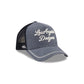 Los Angeles Dodgers Navy Brushed Chambray 9FORTY A-Frame Trucker Hat