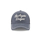 Los Angeles Dodgers Navy Brushed Chambray 9FORTY A-Frame Trucker Hat