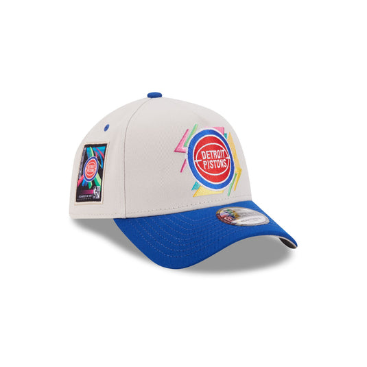Detroit Pistons Hardwood Classics Retro Stone 9FORTY A-Frame Snapback Hat - New Era Cap