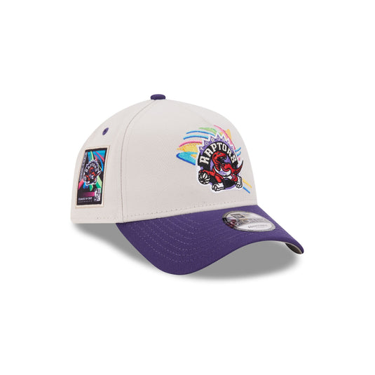 Toronto Raptors Hardwood Classics Retro Stone 9FORTY A-Frame Snapback Hat - New Era Cap
