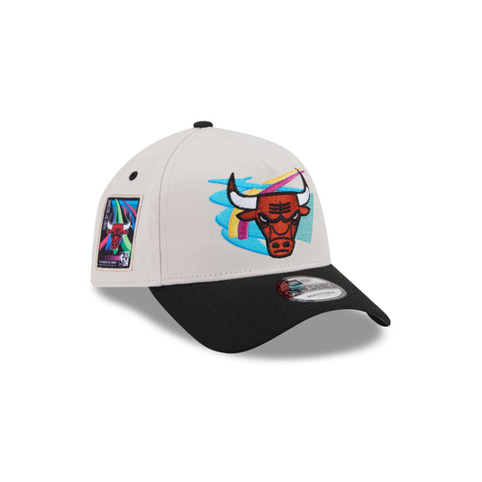 Chicago Bulls Hardwood Classics Retro Stone 9FORTY A-Frame Snapback Hat - New Era Cap