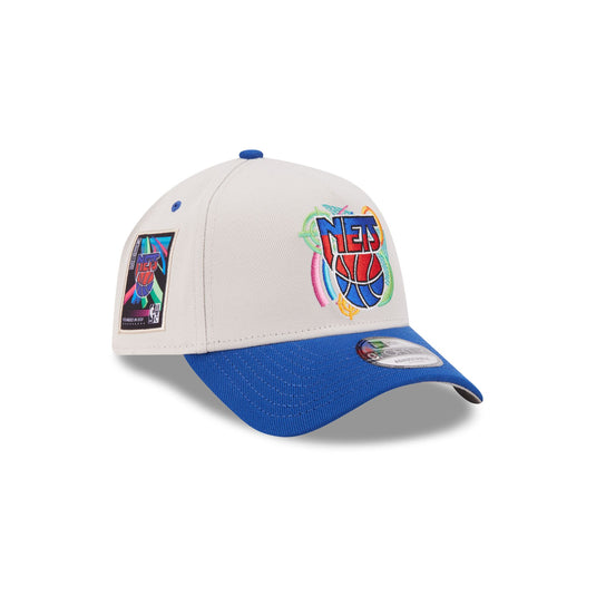 New Jersey Nets Hardwood Classics Retro Stone 9FORTY A-Frame Snapback Hat - New Era Cap