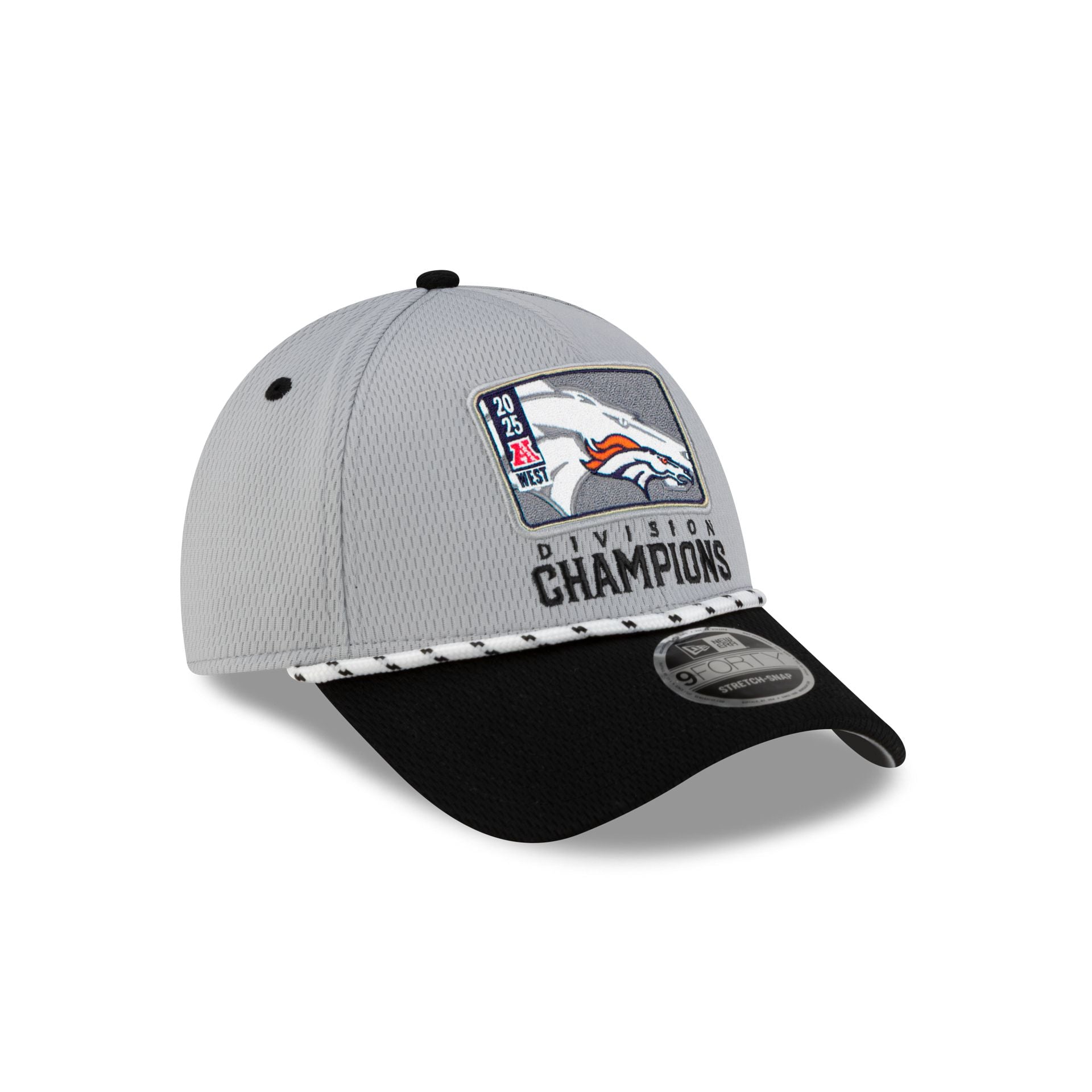 Denver Broncos 2025 Division Champion Locker Room 9FORTY Stretch-Snap Hat