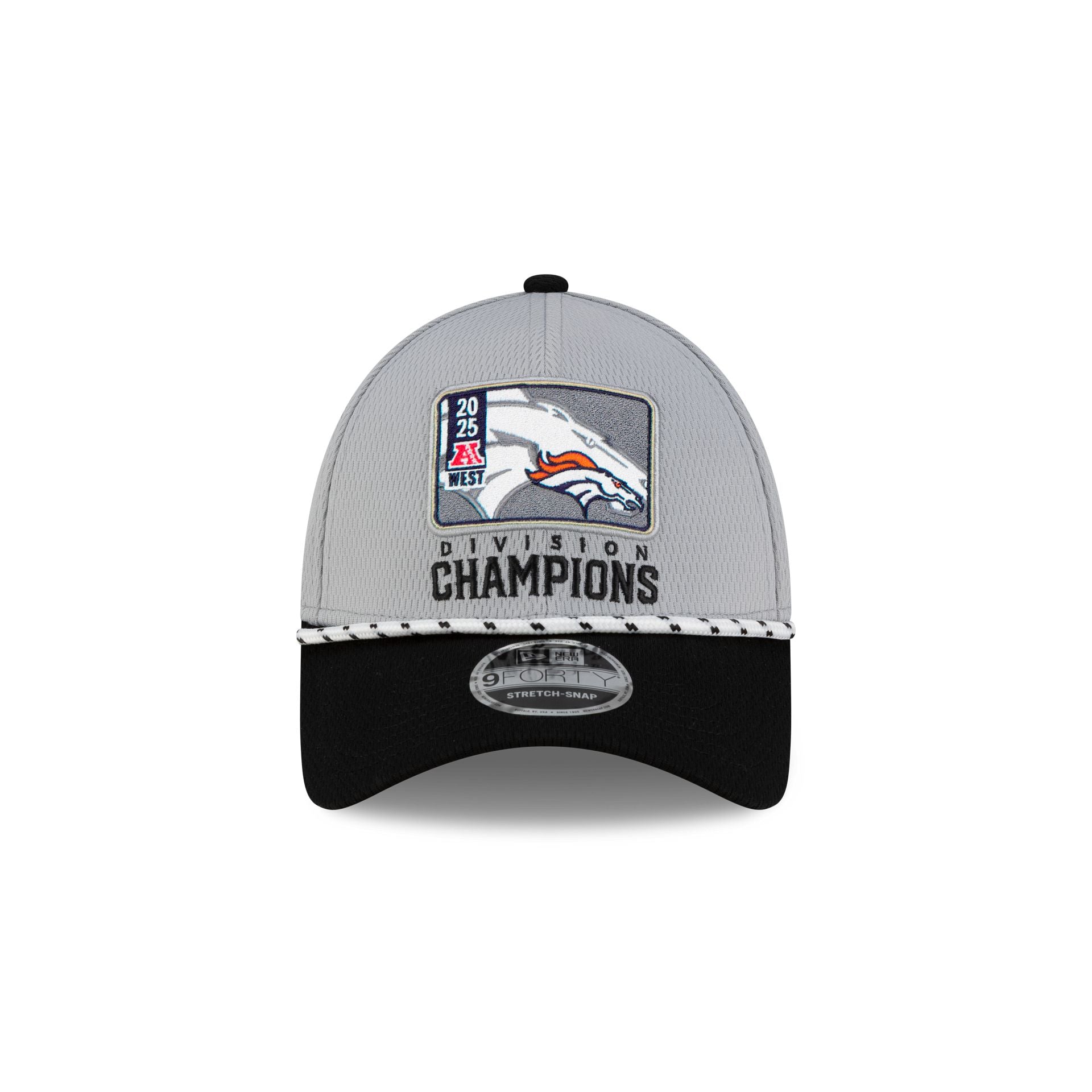 Denver Broncos 2025 Division Champion Locker Room 9FORTY Stretch-Snap Hat
