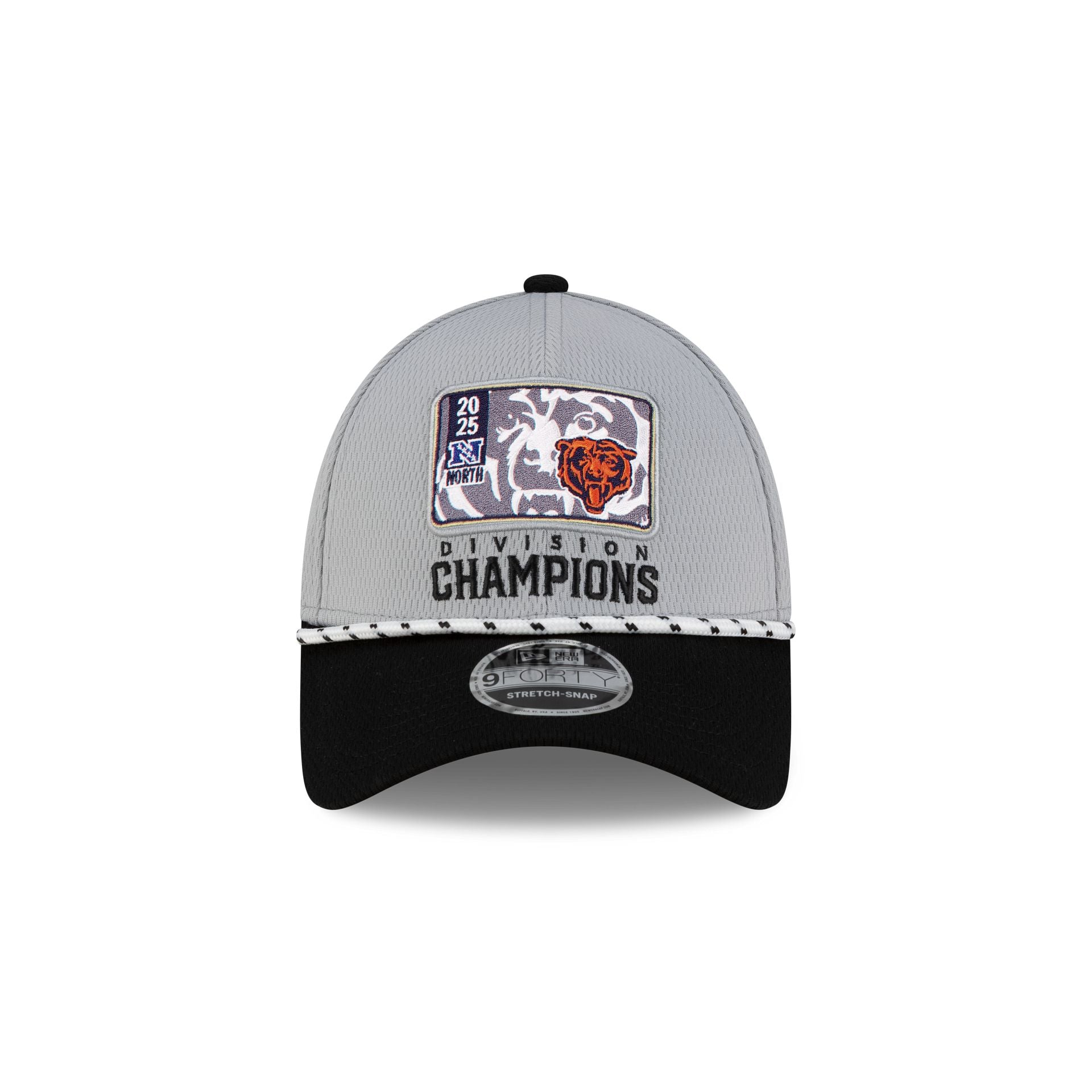 Chicago Bears 2025 Division Champion Locker Room 9FORTY Stretch-Snap Hat