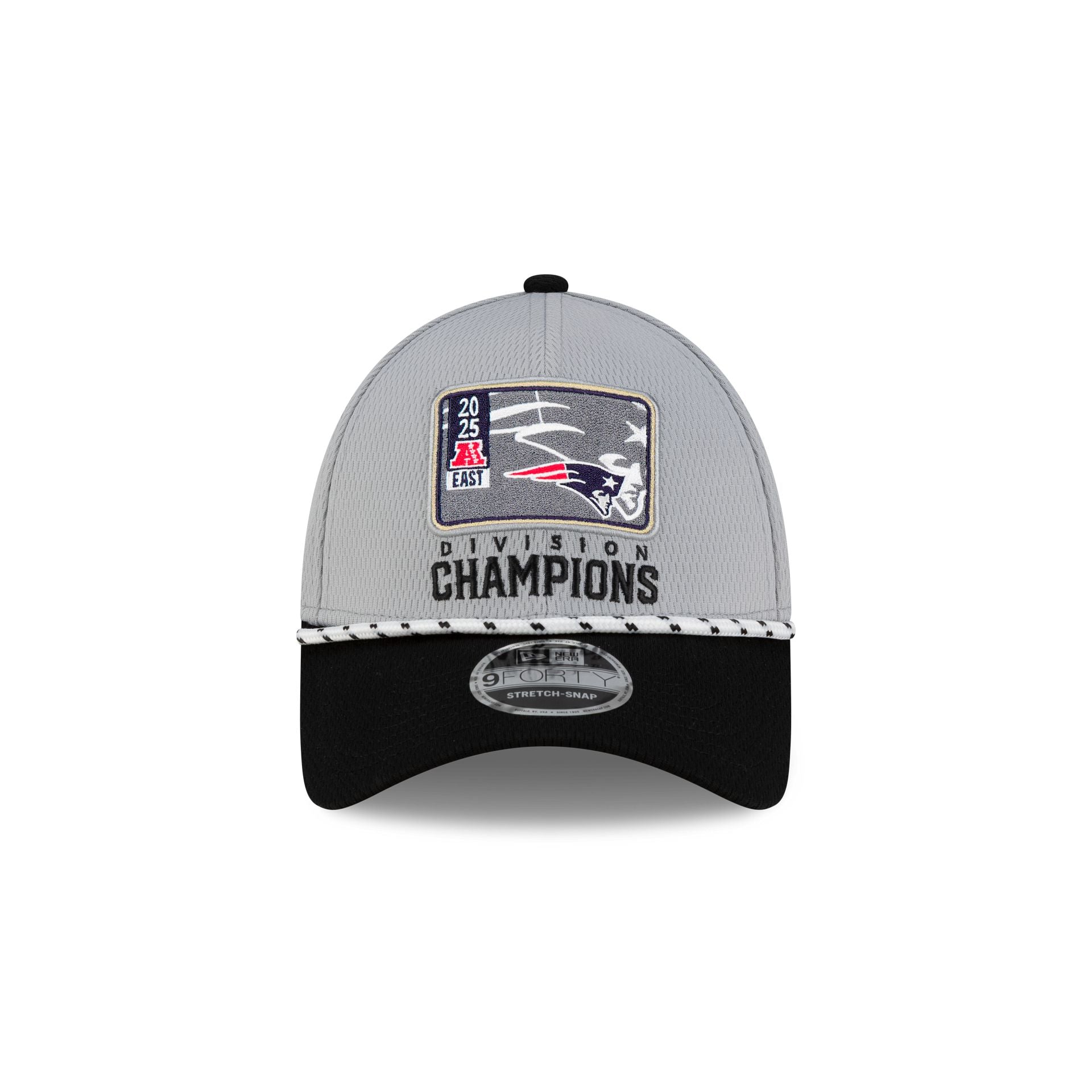 New England Patriots 2025 Division Champion Locker Room 9FORTY Stretch-Snap Hat