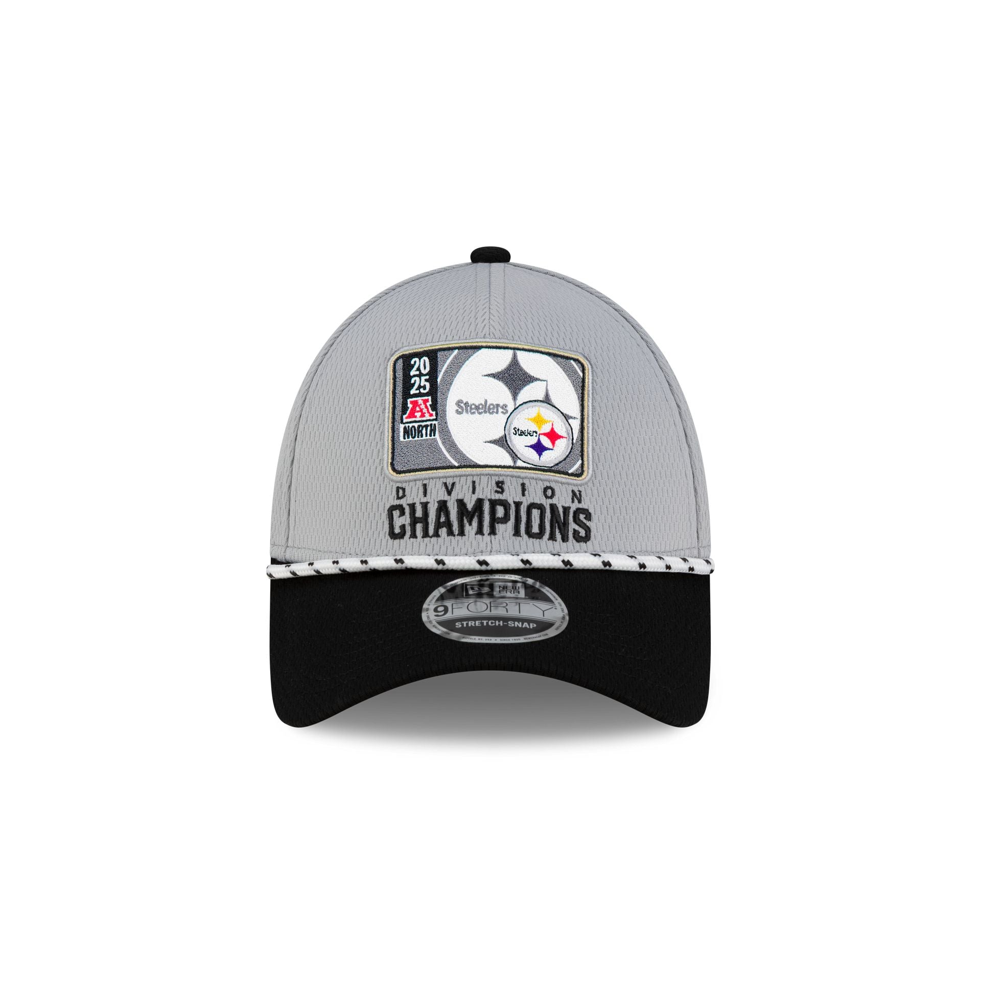 Pittsburgh Steelers 2025 Division Champion Locker Room 9FORTY Stretch-Snap Hat