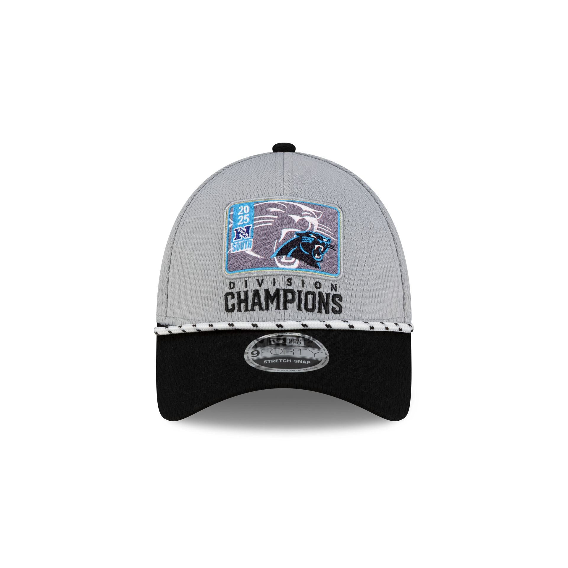 Carolina Panthers 2025 Division Champion Locker Room 9FORTY Stretch-Snap Hat