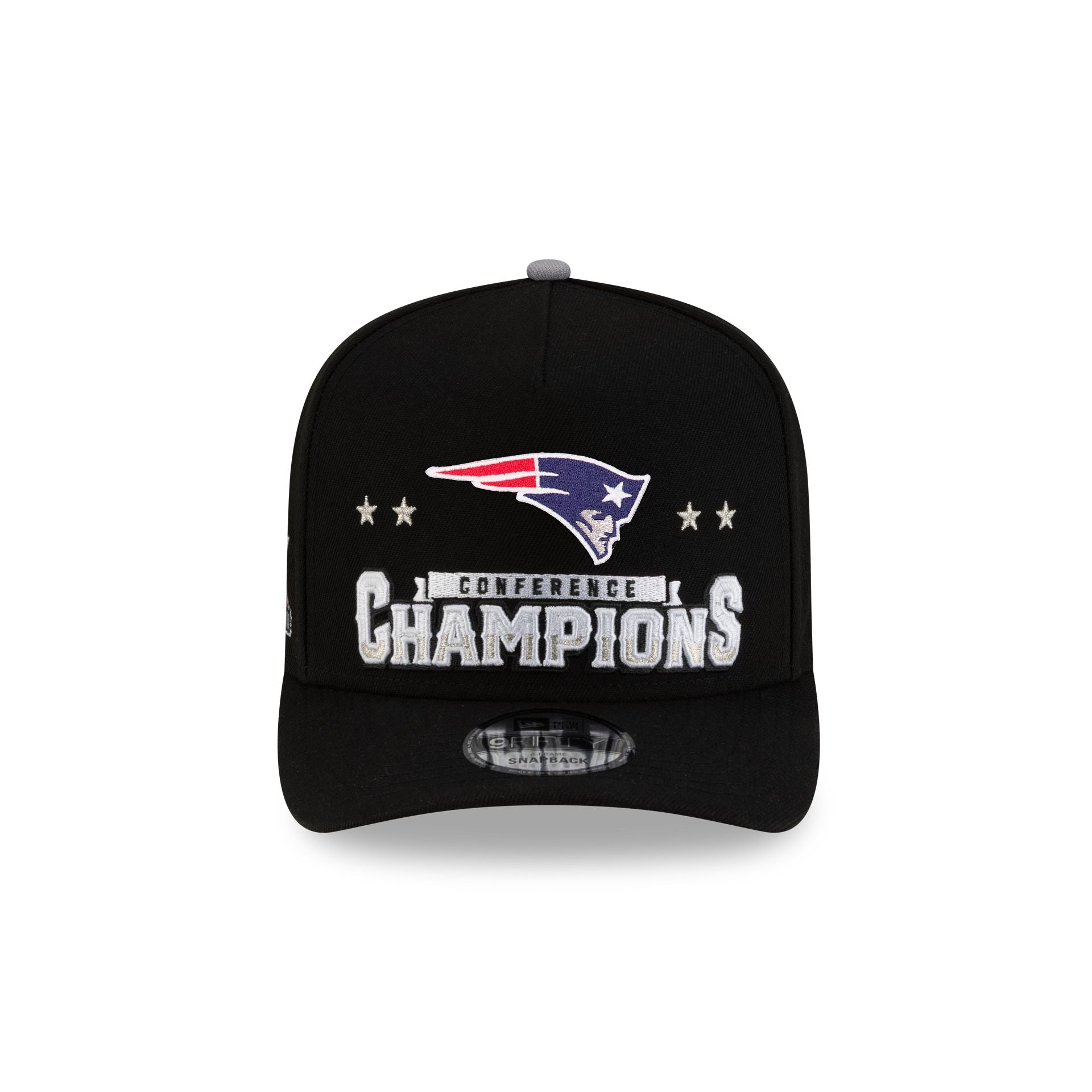 New England Patriots 2025-2026 Conference Champions Locker Room 9FIFTY A-Frame Snapback Hat