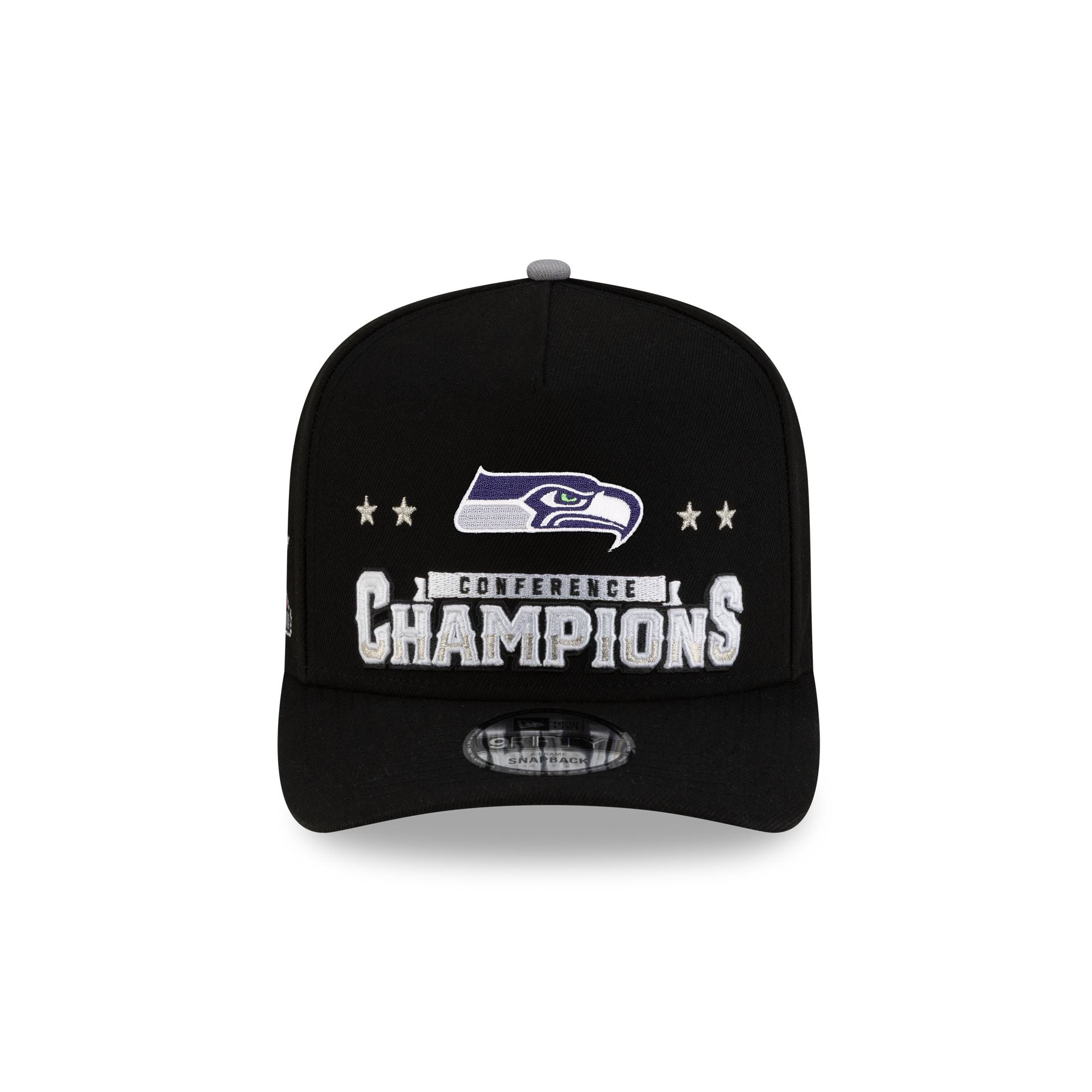 Seattle Seahawks 2025-2026 Conference Champions Locker Room 9FIFTY A-Frame Snapback Hat