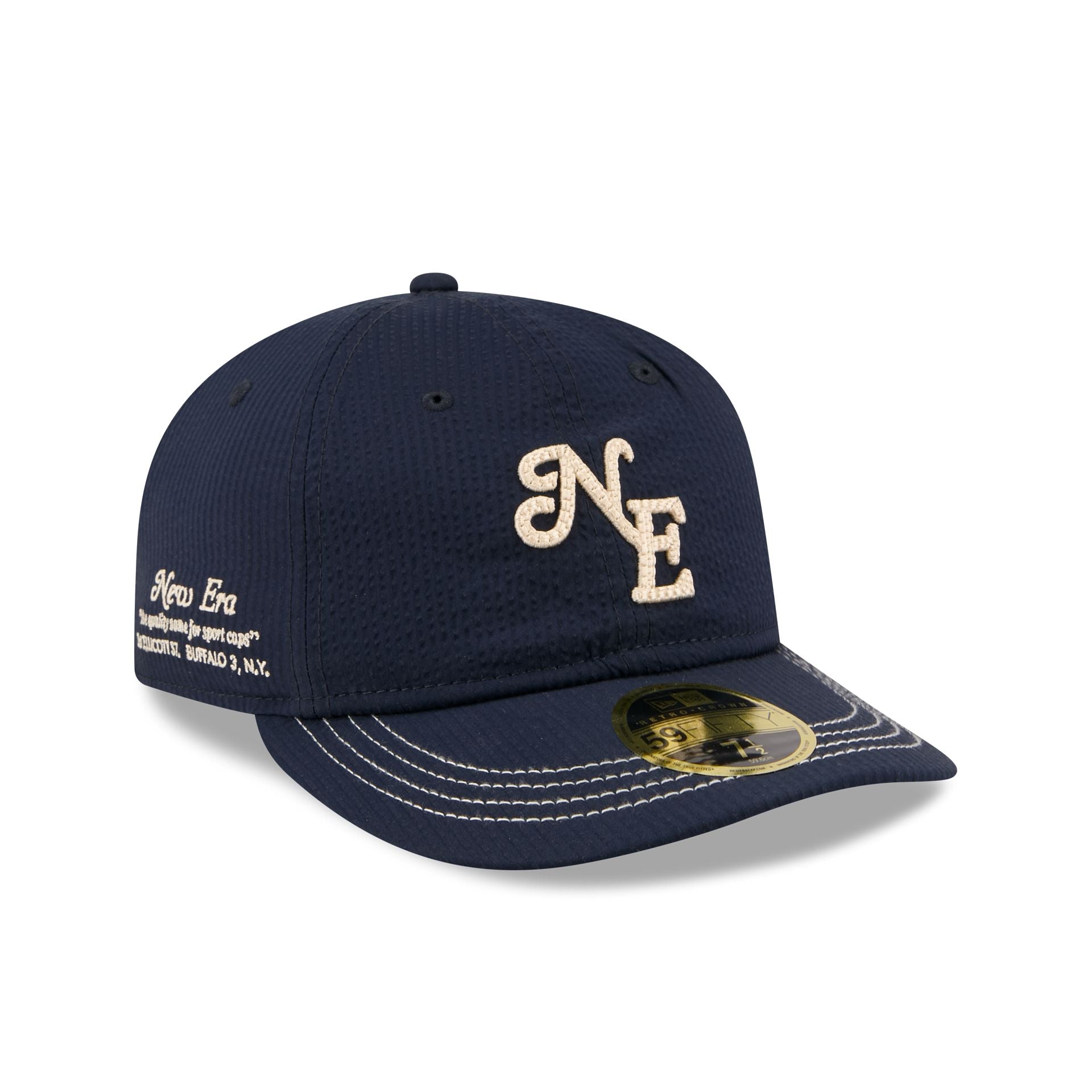 小物 NEIGHBORHOOD NH NEW ERA 59FIFTY NAVY XL New Era Cap Navy Seersucker Retro Crown 59FIFTY Fitted Hat