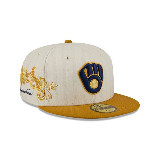 Milwaukee Brewers Chrome Herringbone 59FIFTY Fitted Hat - New Era Cap
