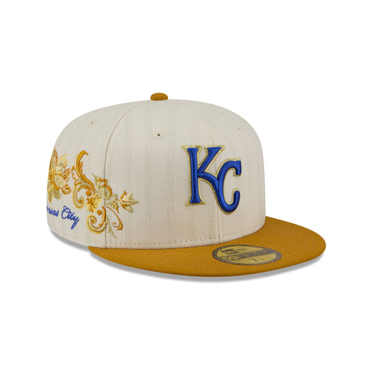 Kansas City Royals Chrome Herringbone 59FIFTY Fitted Hat - New Era Cap