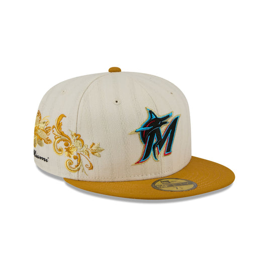Miami Marlins Chrome Herringbone 59FIFTY Fitted Hat - New Era Cap