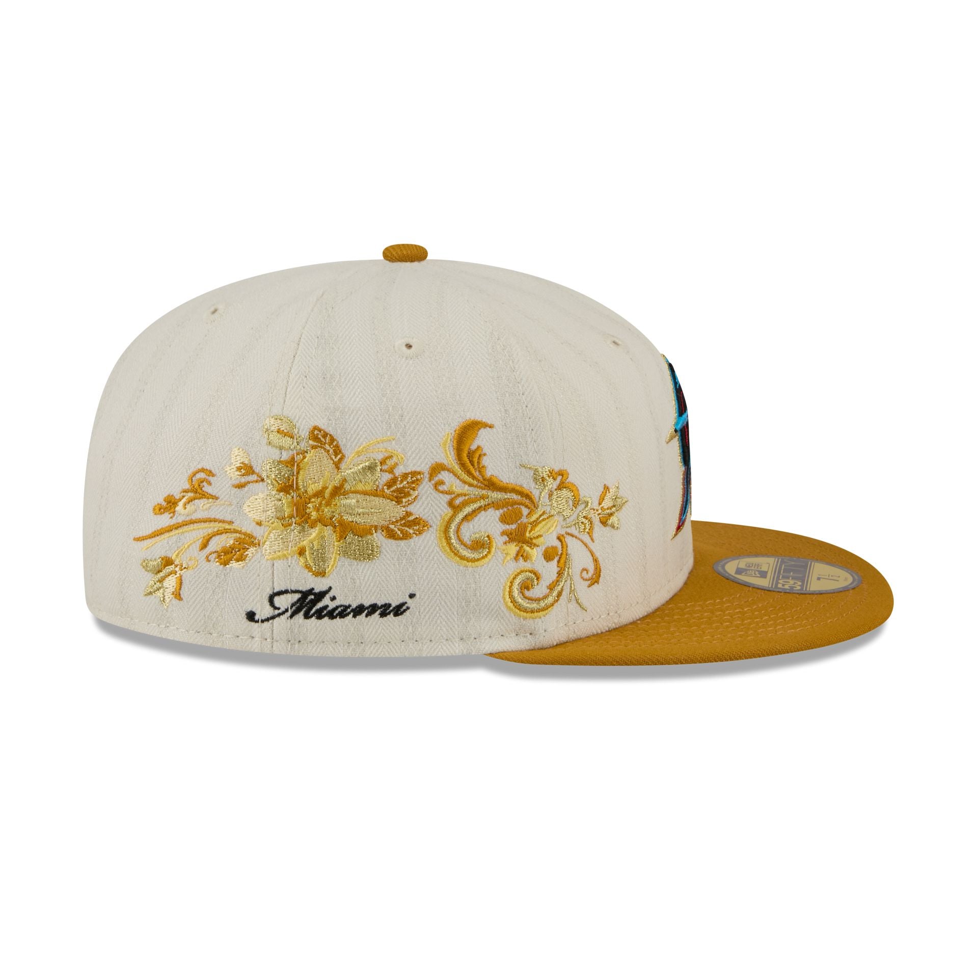 Miami Marlins Chrome Herringbone 59FIFTY Fitted Hat