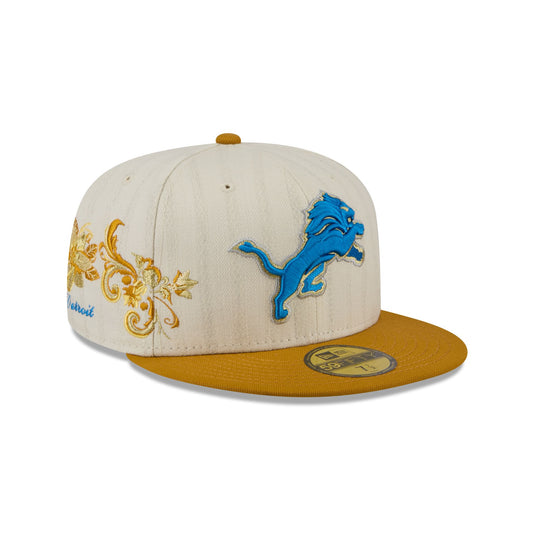 Detroit Lions Chrome Herringbone 59FIFTY Fitted Hat - New Era Cap