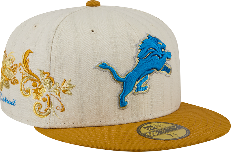 Detroit Lions Chrome Herringbone 59FIFTY Fitted Hat